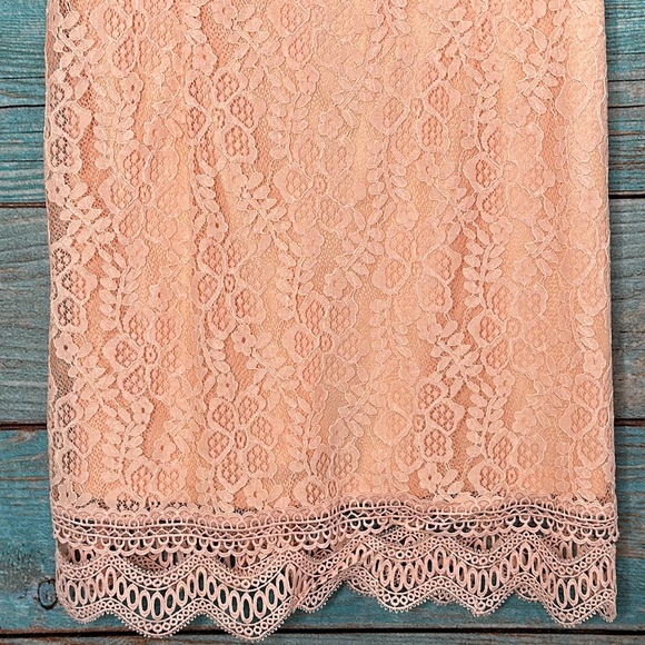 Lulus Sweetheart Blush Pink Lace Dress XL NWT - Picture 5 of 8